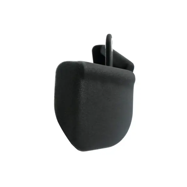 The Full Advantage Grip - Close Supinate Grip is a black, curved, rectangular object with a hook-like attachment on top, shown from a side angle against a white background.