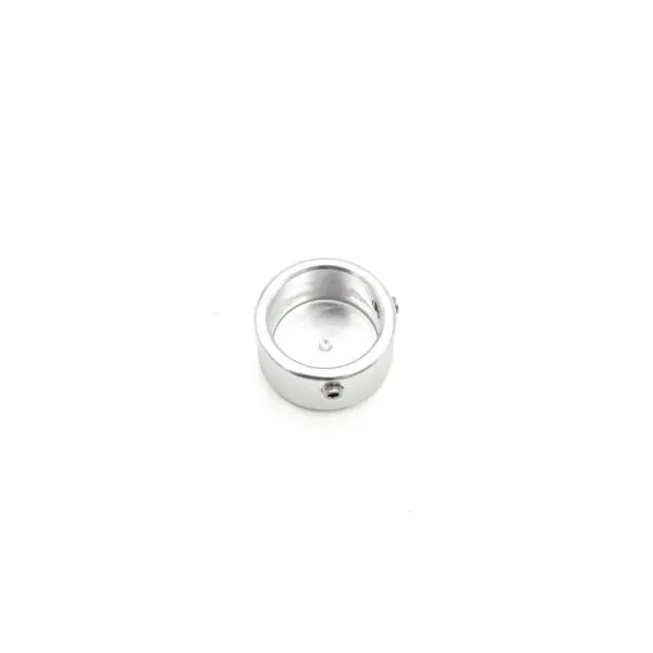 The Aluminum Cap for a 25mm tube is small and shiny, featuring a silver metallic finish with a smooth surface and a single screw on the side, displayed against a plain white background.