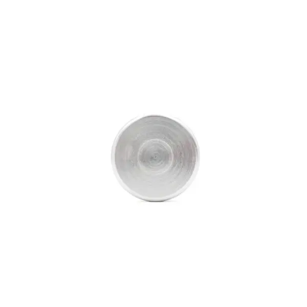 An Aluminum Cap for a 32mm tube, featuring a single round metal disc with a smooth silver surface, is centered on a plain white background. The disc displays a slightly reflective finish and visible circular patterns on its face.