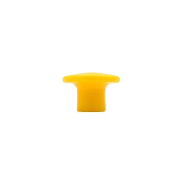 A small, mushroom cap-shaped M6 Knob 50mm Head in yellow on a white background.