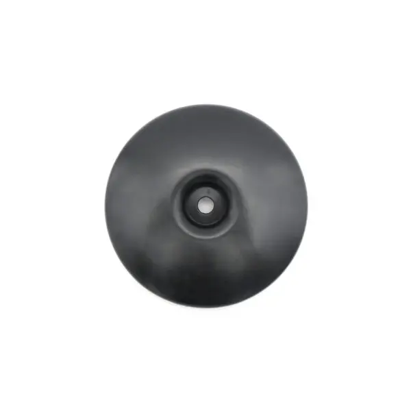 The Pulley Cover 117ID, a round black rubber suction cup with a small central hole, is shown from above against a white background.