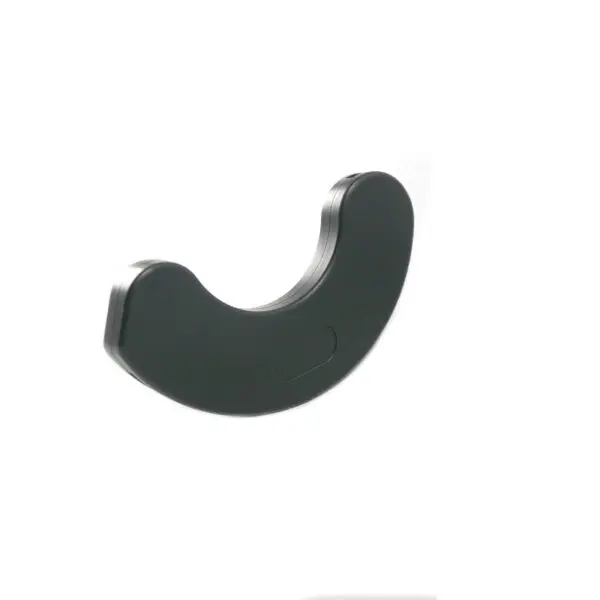 A smooth-edged, crescent-shaped Dumbbell Handle Seat in black, set against a plain white background.