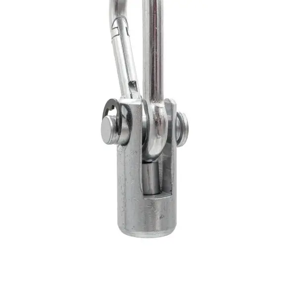 Close-up of the Gym Cable 360 Degree Swivel End, featuring a pivoting mechanism with a cylindrical base and a smooth, shiny surface.