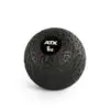 An ATX® Slam Ball in black, weighing 6 kg with a textured surface, is depicted against a plain white background.