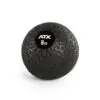 A textured black ATX® Slam Ball, labeled ATX 8 KG, designed for fitness and weight training, set against a plain white background.