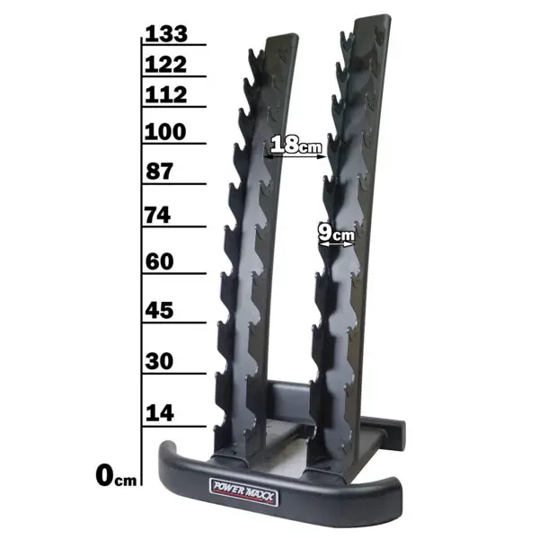 distance between dumbbell holders
