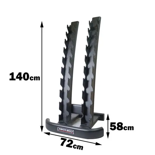 Vertical dumbbell rack footprint