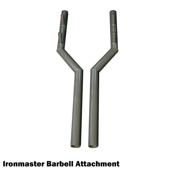 Ironmaster barbell attachment for spotting stands