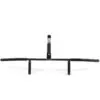 The Ironmaster Chin Up Attachment is a black bar designed for strength training, featuring two horizontal and two vertical grips. Its mounted for home gym use, shown against a plain white background.