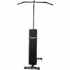 The Ironmaster Chin Up Attachment is a vertical workout machine featuring a pull-up bar, padded backrest with the Ironmaster branding, and stands on a sturdy base with black and silver components for upper body exercises.