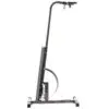 The Ironmaster Chin Up Attachment is a black vertical exercise machine featuring a curved frame and a handlebar at the top. Its wide base ensures stability, making it ideal for arm, leg, or full-body workouts.