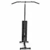 The Ironmaster Chin Up Attachment features a black and silver design with top-positioned handlebars and a sturdy, low-profile base. Its minimalistic, functional design pairs perfectly with its secure footrests for an optimal workout experience.