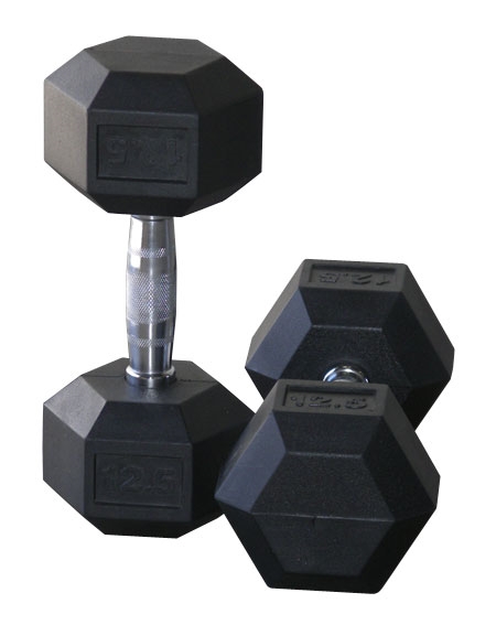 Rubber Hex Dumbbells