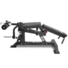 The ATX Leg Extension Leg Curl Machine features a sturdy metal frame, padded seat and leg supports, and adjustable settings for effective lower body workouts. ATX branding on the side assures quality in every session.
