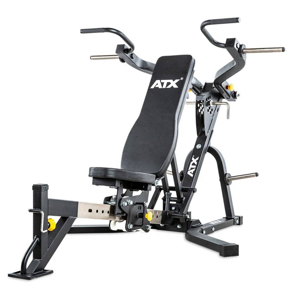 ATX-LMP-650 Leverage Multi Press in the shoulder press position.