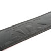 Close-up of the ATX® Lever Leather Powerlifting Belt in black leather, embossed with the letters ATX. The belt showcases detailed stitching along the edges against a plain white background.