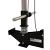 Close-up of the ATX® Wall Mounted Lat Pulldown's adjustable components, showcasing a metal handlebar and spring mechanism. The ATX brand label is clearly visible, highlighting the machine's maximum load capacity of 110 kg (242 lbs).