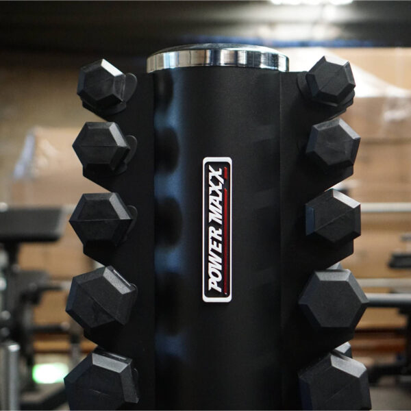 3kg to 15kg Rubber Hex Dumbbell Set - Image 2