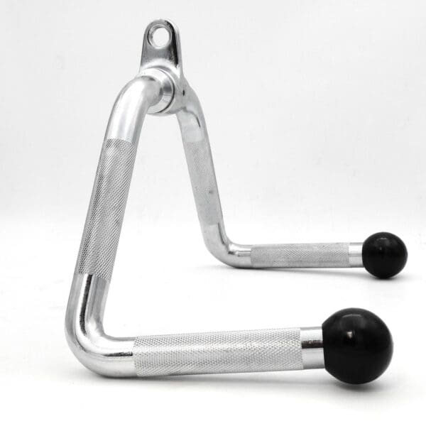 The Multi Purpose Exercise Bar features a chrome-plated metal handle with knurled grips and black rubber ends, perfect for exercise equipment, shown on a white background.