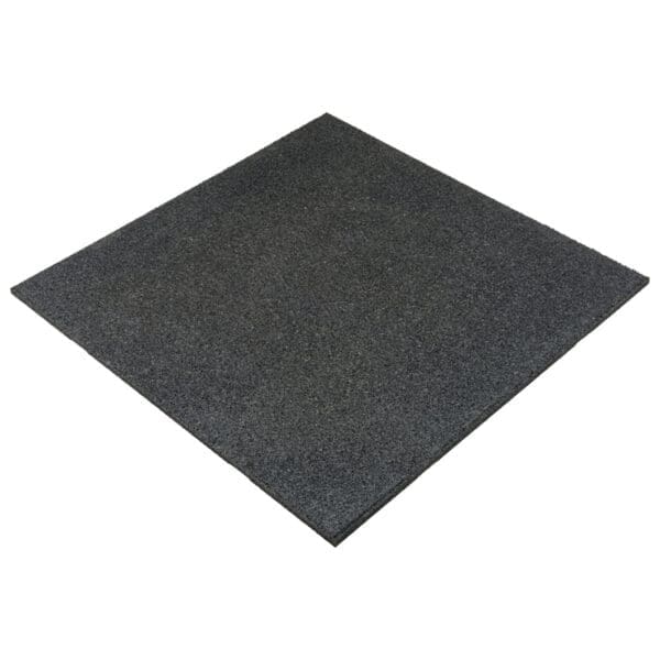 A square piece of Gymfloor® dark gray rubber matting, 20mm thick with a textured surface, displayed on a white background.