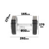 The Ironmaster 45lb Adjustable Dumbbell in black and silver measures 292mm in length, 170mm in height, 165mm in plate width, and has a handle diameter of Ø32mm. It is shown horizontally against a white background.