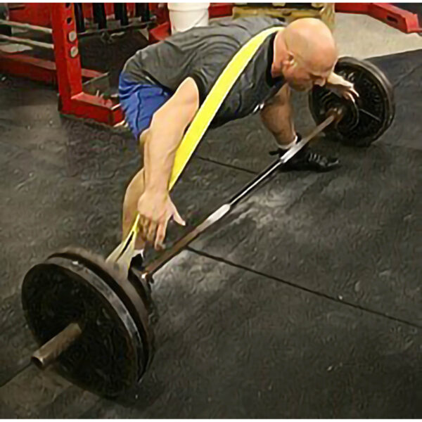 Marc Bartley doing a deadlift with a monster multi strap