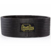 A black Spud Inc Pro Powerlifting Belt featuring a yellow Spud Inc Equipment logo on the front, showcased against a white background.