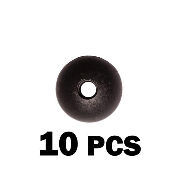 The Gym Cable Ball 25mm, a black circular bead with a central hole viewed from above, is shown against a plain white background. The text 10 PCS is displayed beneath it, indicating a pack of ten pieces.