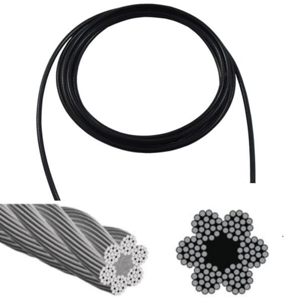 Gym Cable 6 x 19 Fiber Core 1 Metre Polyurethane Coating