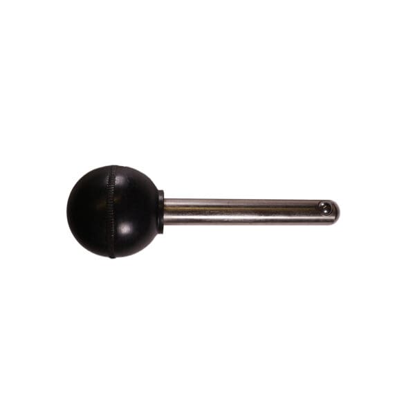The Locking Pin 70mm D10mm features a metal rod with a spherical black rubber tip on one end and a small hole near the opposite end, displayed horizontally against a plain white background.