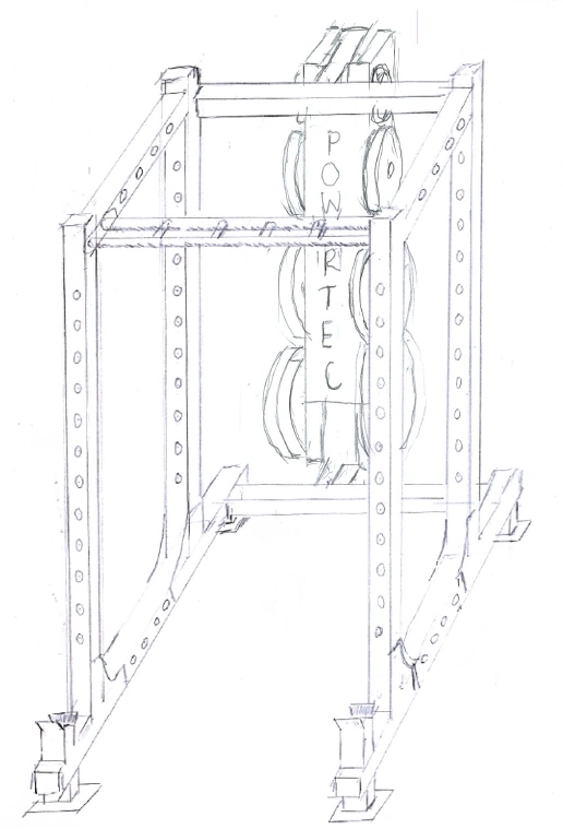 a sketch by sam from sam's fitness of powertec prototype rack