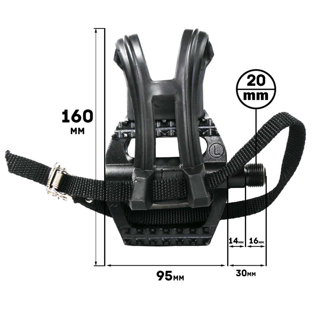 adjustable straps and toe clips keep your feet secure