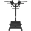 The gym features a versatile leg press machine with a sturdy metal frame, handles, and foot platform. Complementing the leverage squat machine, the brand ATX is proudly displayed on the front.