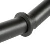 Close-up of the FAT Super Curl Bar, showcasing its dark metal with a textured surface. The bar features a circular flange at the connection point of two sections, set against a plain white background.