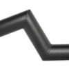 Close-up of the FAT Super Curl Bars black, angular armrest with a zig-zag design on a white background, showcasing its sleek, modern appearance with smooth curves and a textured surface.