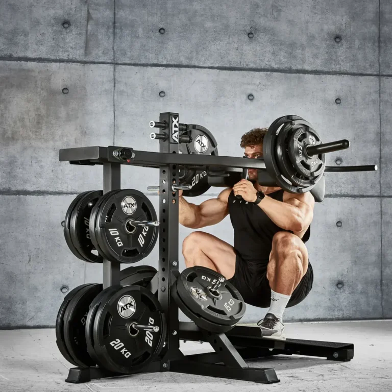 Wesley Vissers training quads on atx lever arm squat machine