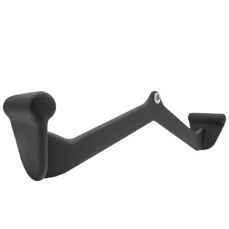 The Full Advantage Grip - MID GRIP is a black, angular metal wall hook with two protruding arms, featuring a textured surface and a single mounting hole near the center for secure hanging of items.