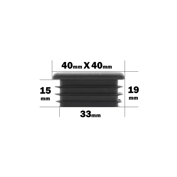 40x40mm end cap measurments