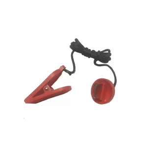 The Treadmill Safety Key 6874 features a red plastic clip attached to a black cord, with a round red plastic disc at the other end, shown on a white background.