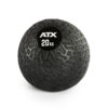 A black, textured exercise ball with ATX® Slam Ball 20 KG labeled on the surface.