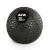 A black ATX® Slam Ball weighing 30 kg, featuring a textured tire-like surface, is placed against a white background with ATX and the weight printed in white on the front.