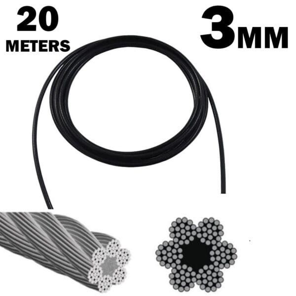 20 meter reel of 3 mm gym cable