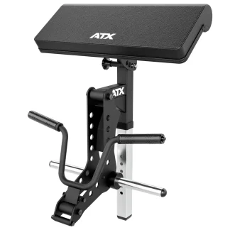 ATX® Biceps Curl Attachment featuring an adjustable padded arm rest and two handles.