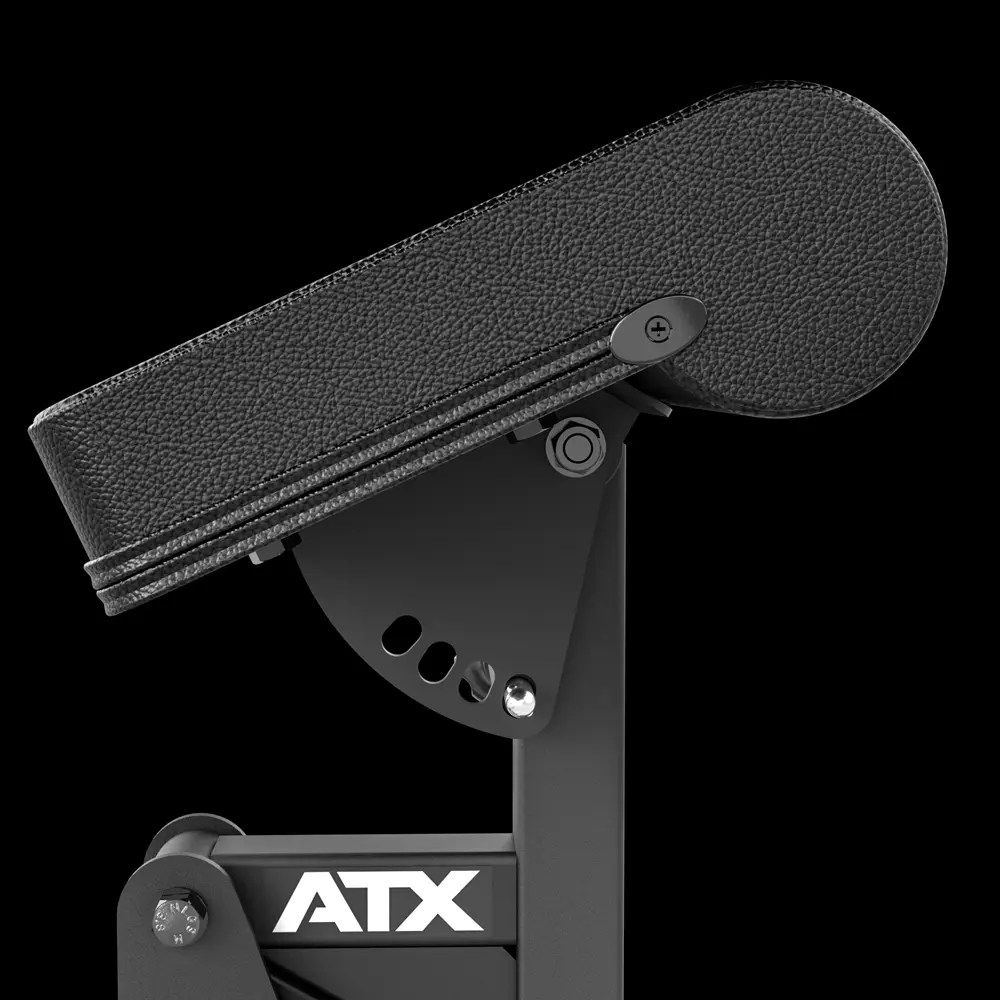 Animation of the ATX Biceps Curl Attachment arm pad moving through its four angle adjustment positions