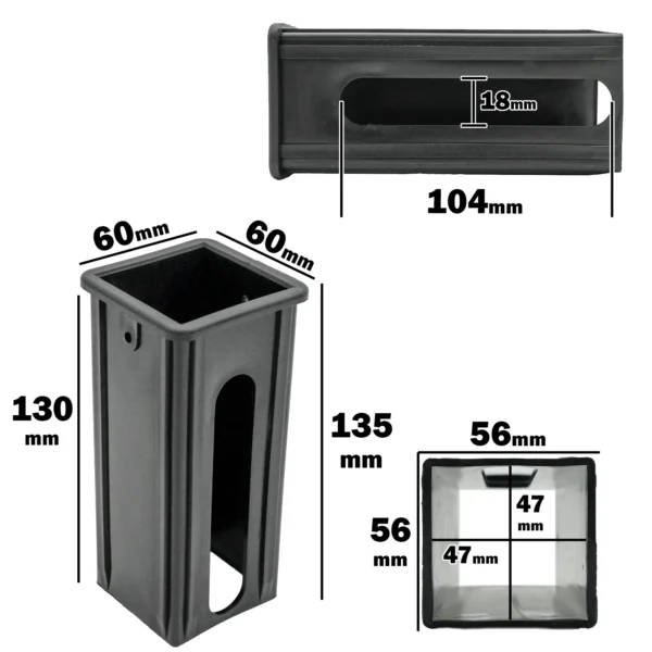 Z-SLV-45x45x135 measurements