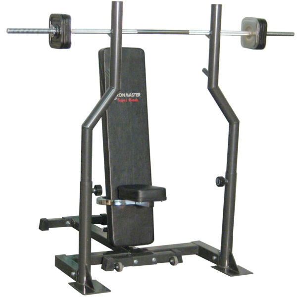 Ironmaster barbell shoulder press attachment for safety
