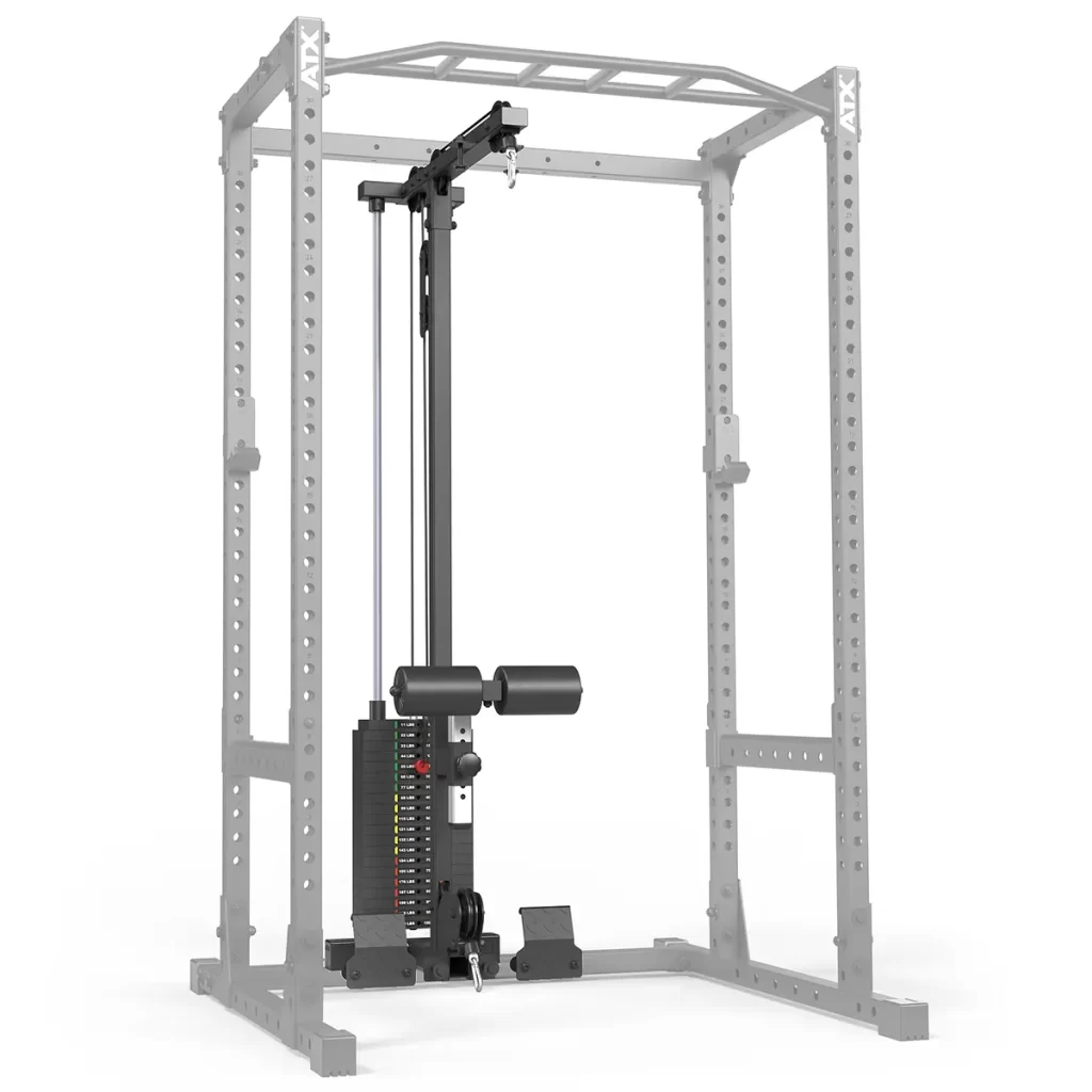 lat pulldown attachment on a power rack