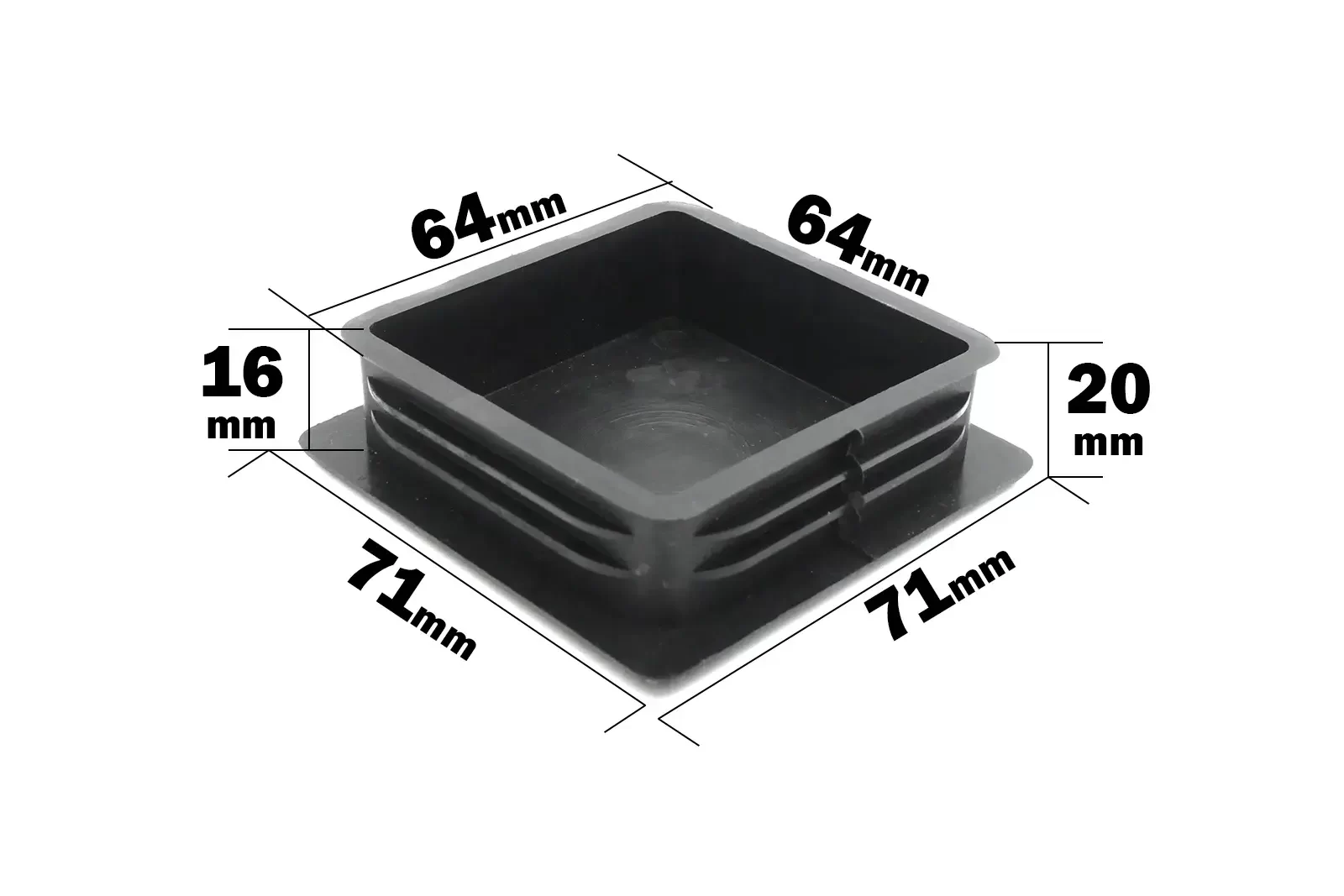 70x70mm end cap measurements