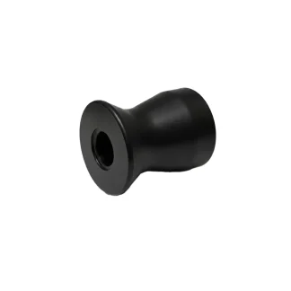 A black, cylindrical metal ATX Combo Rack Rollers component with a flared base and hollow center is positioned against a plain white background.